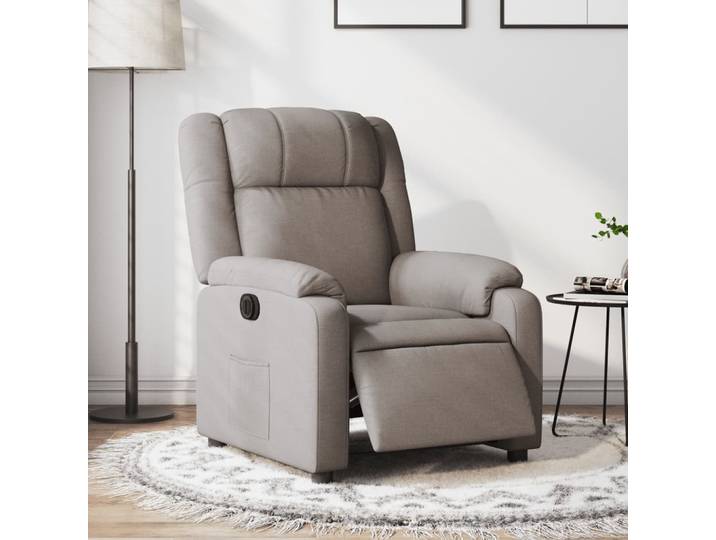 vidaXL Relaxsessel Elektrisch Taupe Stoff