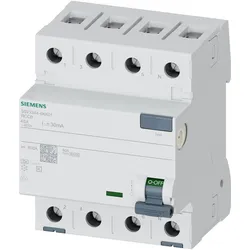 Siemens, Schutzschalter, RCCB Type A 40A 3+N-pole 30mA 400V 4mW