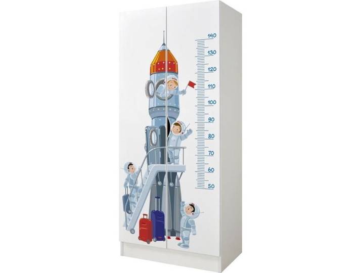 Armoire blanche deux portes 246237R Roma /motif Fusée