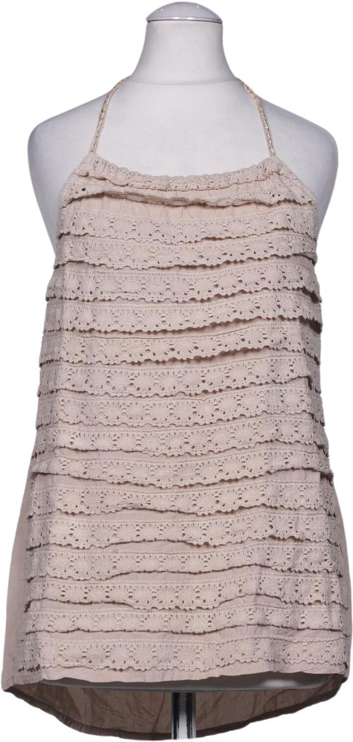 Uno Piu Uno Damen Bluse, Beige, Gr. S, Viskose / Baumwolle - Second Hand