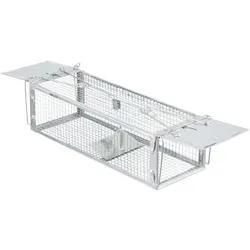 Relaxdays Lebendfalle für Mäuse und Ratten Silber
