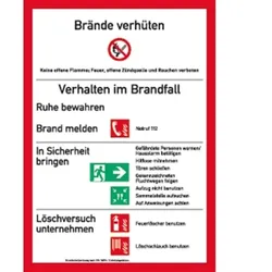 Aufkleber Brandschutzordnung (ohne Handfeuermelder), Teil A (2014), Folie, 210x297 mm