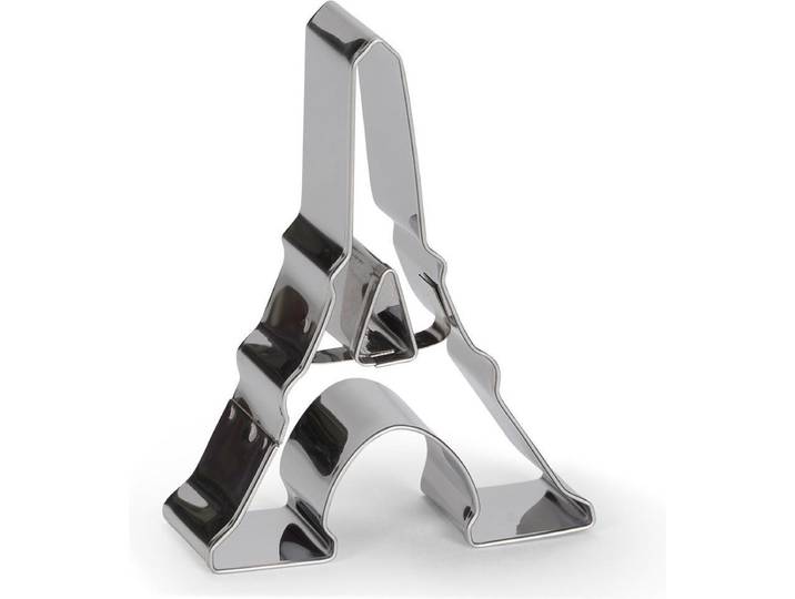 uitsteekvorm Eiffeltoren 8 cm RVS zilver