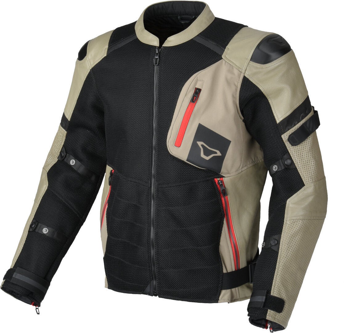 Macna Olsan perforierte Motorrad Leder- / Textiljacke 165-3339-L-170