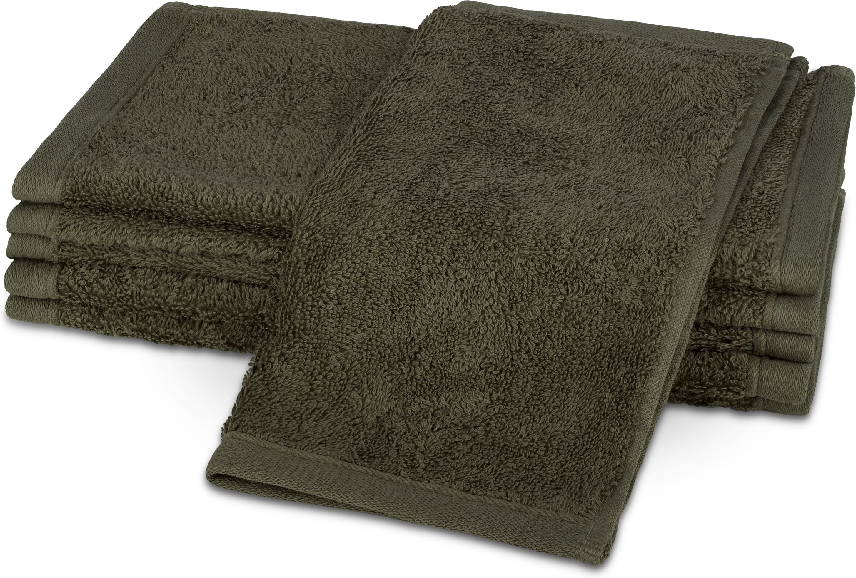 Seiftuch ROSS "Vita 4004", grün (olive), B:30cm L:30cm, Frottier, Handtücher, Seiftuch olive B/L: 30cmx30cm, 6 Stk.