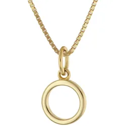 trendor 15255-O Damen-Kette mit Buchstabe O Anhänger Gold auf Silber 925, 45 cm