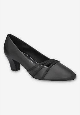 Women's Cristiny Pump by Easy Street in Black Satin (Size 7 M)