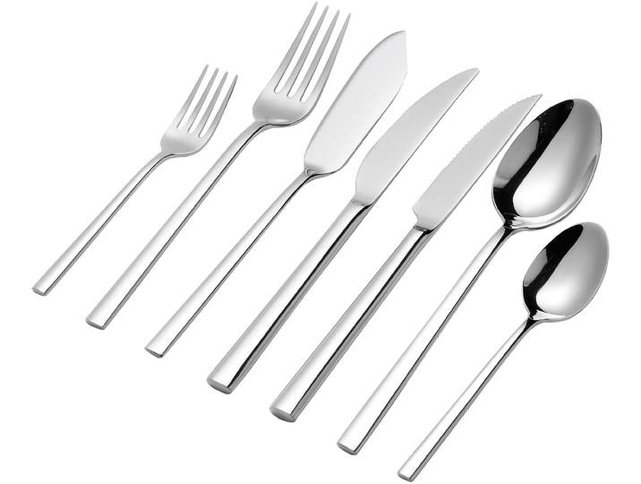 Besteck-Set HANSEATIC SMART, wahlweise in glänzender oder matter Optik , silber (silberfarben), 42 Stk., Edelstahl 18/10, Essbesteck-Sets, Besteck-Set, leichtes und minimalistisches Design