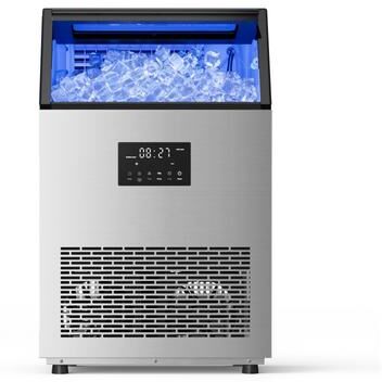 150 lbs/24H 50 lbs Storage Ice Maker with 55 Trays, 3 Ice Thickness Settings, Automatic Cleaning & Alarm Functions.