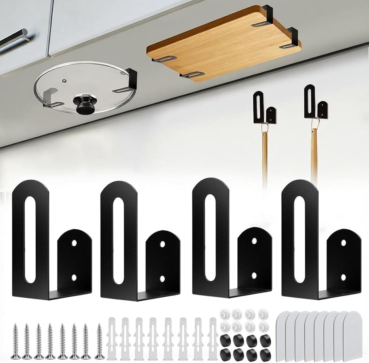 Multifunctionele wandorganizer voor de keuken: praktische houder voor snijplanken en deksels