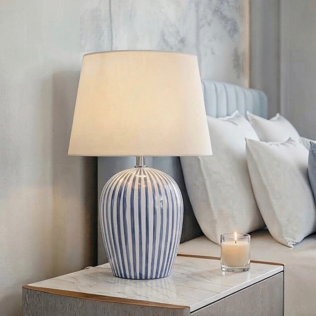 Panna Blue & White Striped Table Lamp