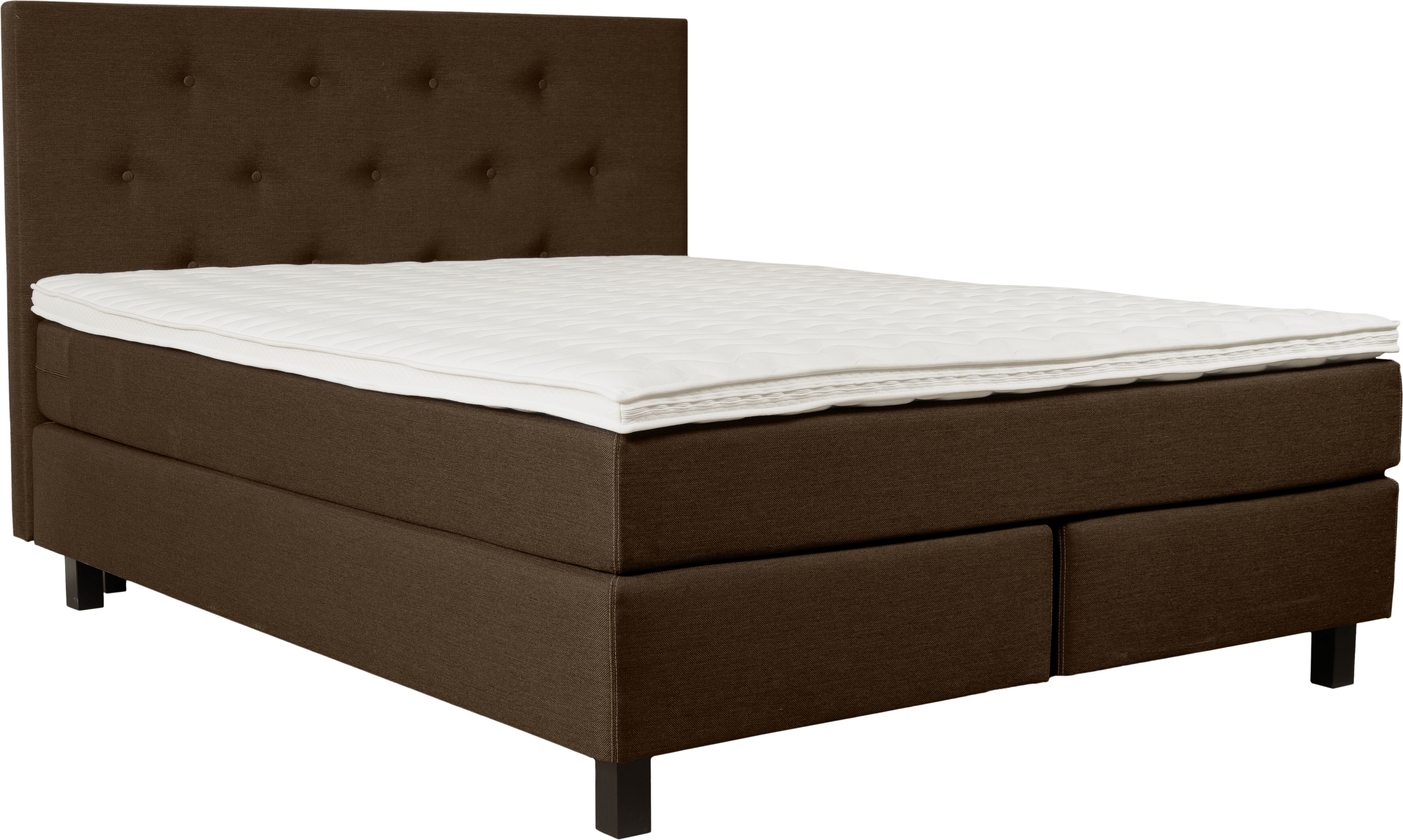 Boxspringbett HOME AFFAIRE "Alenika", braun (choco), B:141cm L:208cm, 100% Polyester, Komplettbetten, Boxspringbett, mit LED - Beleuchtung, mit Taschen-Federkernmatratze choco Struktur PUR-Schaum-Topper RGB-LED-Lichtleiste, Liegefläche B/L: 140cm x 200cm,