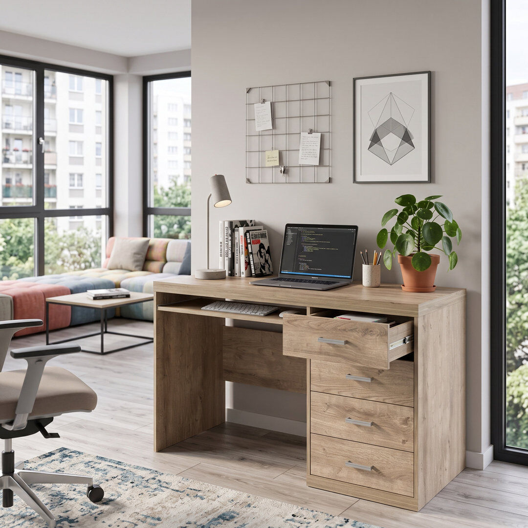 Gracie Oaks Aerilynn Modular Synthetic Laminate Computer Desk Ribbeck 78cm H X 120cm W X 60cm D