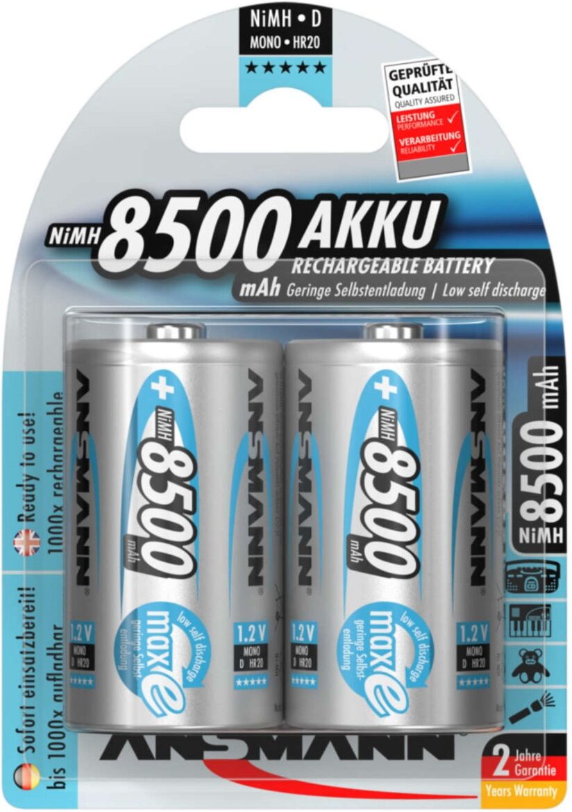 Ansmann Maxe D Rechargeable Batteries 8500mAh NiMH 2Pack