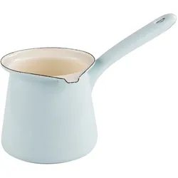 Riess Kaffeekocher mit Schnabel und Stiel Ø11cm 0,75 Liter Emaille Classic Paste...
