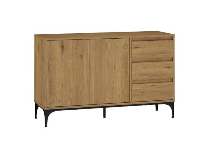 Helloshop26 Anrichte, Kommode, Aufbewahrungsschrank, Wohnzimmer, Eingangsbereich, Schlafzimmer, 77 x 120 x 40 cm, dunkle Eichenoptik, 03_0009029