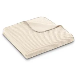 Biederlack Kuscheldecke Feel Cord Light 150 x 200 cm Mischgewebe Beige Creme