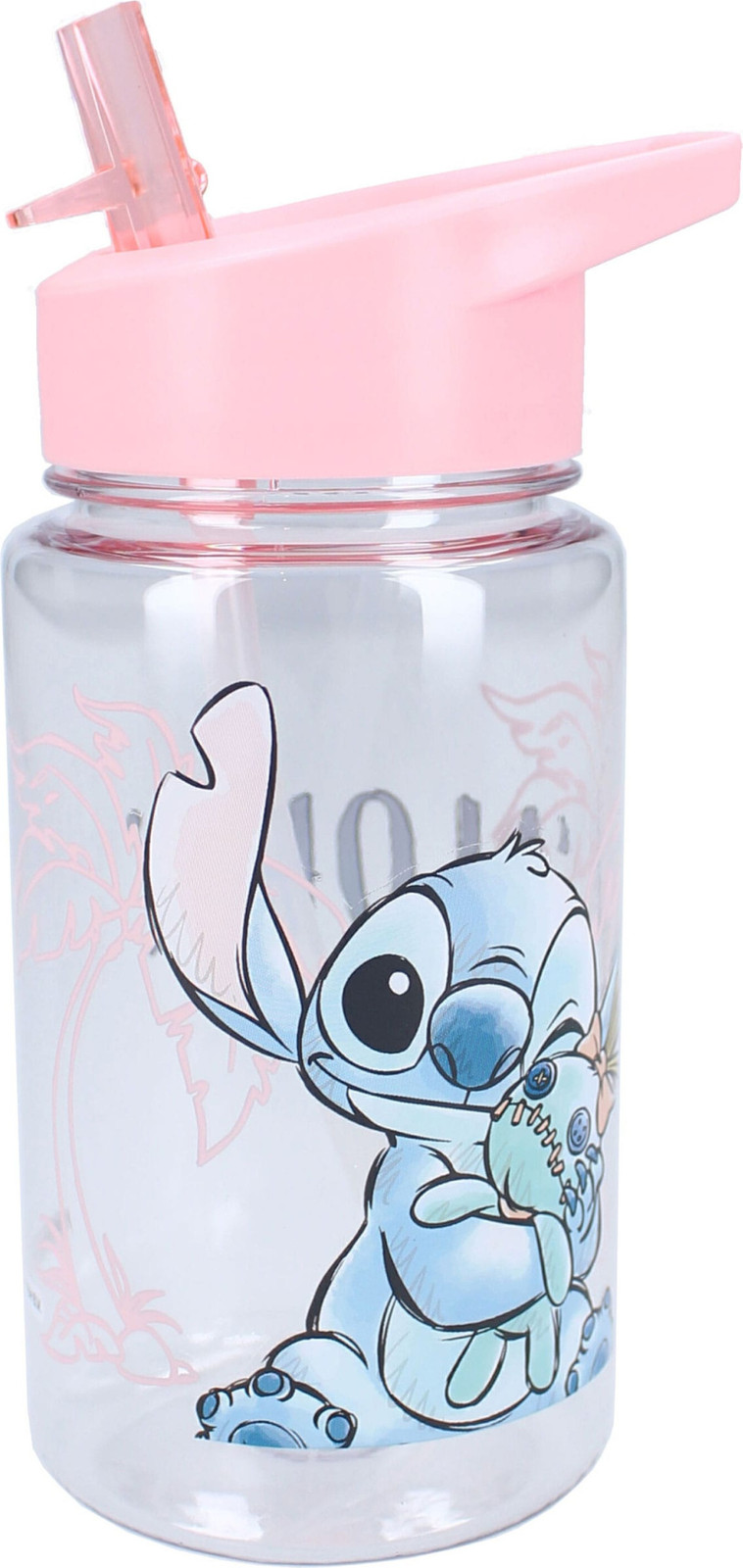 Vadobag Drinkbeker voor kinderen met rietje, Roze, Transparant, 450 ml
