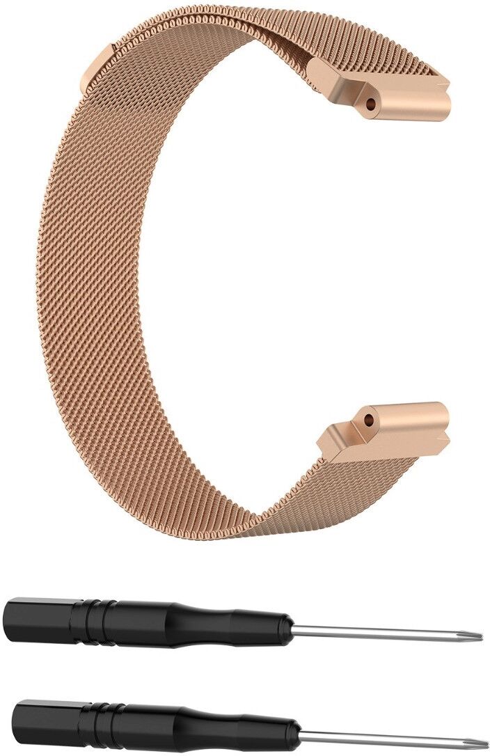 INF Milanese Armband kompatibel mit Garmin — 316L Edelstahl Milanese Loop, Schnellwechsel-Pin-Verschluss, Atmungsaktives Roségold