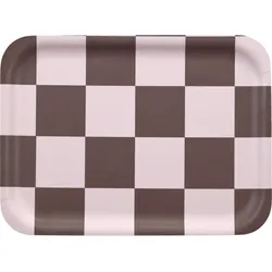Checks & Stripes Serviertablett gestreift 27 x 20 cm, braun-rosa