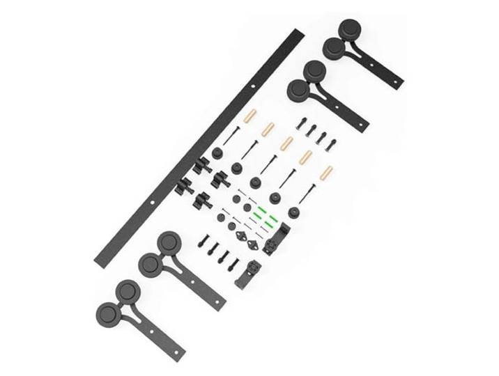 4-8FT Schiebe-Scheunentor-Hardware, Y-förmige Holz-Türaufhänger-Schiene, Roller-Schrank-Hardware For Doppeltüren(8FT 2440mm splice)