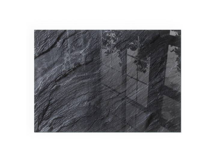 Tulup Kaminbodenplatte 100x70 cm - Steinoberflächenstruktur, Schwarz, Glas, Rechteckig, 100x70x0.4 cm, Elektrogeräte, Heizgeräte, Elektrokamine