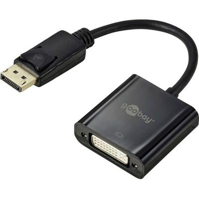 Goobay 69873 DisplayPort / DVI Adapter [1x DisplayPort Stecker - 1x DVI-Buchse 24+1pol.] Schwarz 0.15 m
