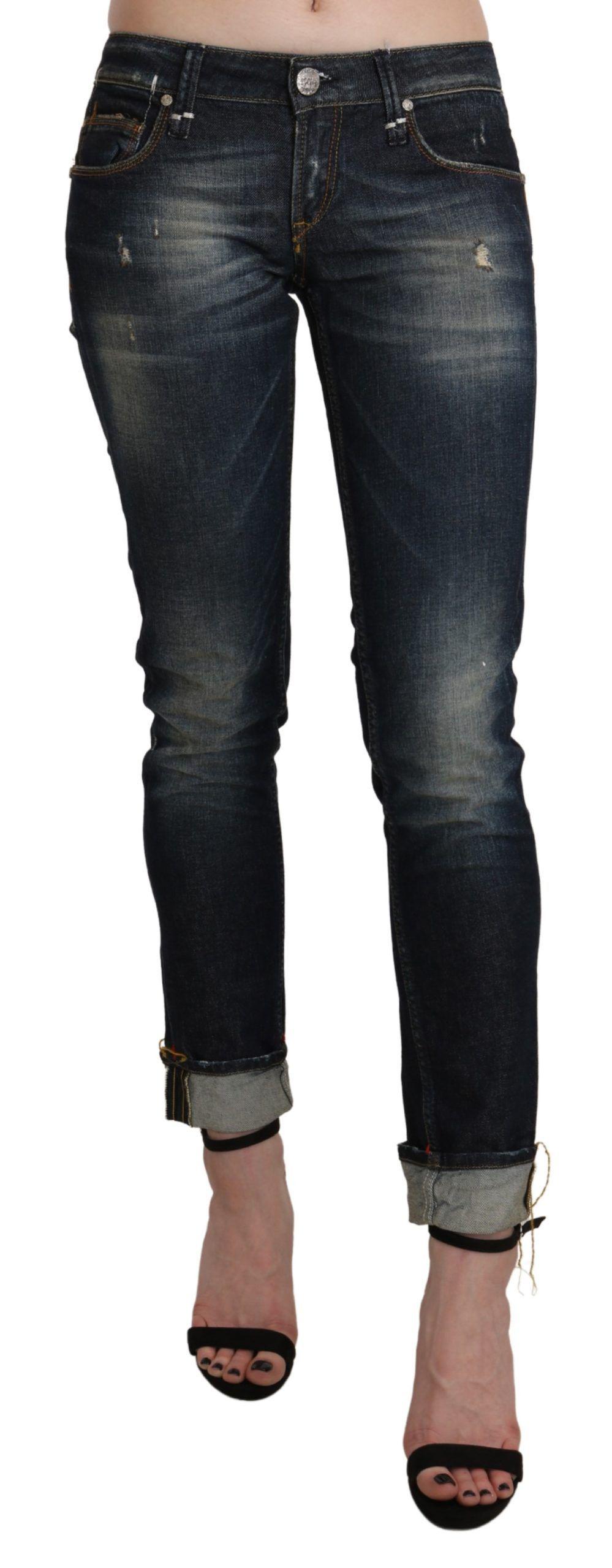 Acht Skinny Jeans met Versleten Afwerking