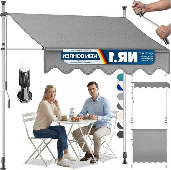 Kesser Zonnescherm Luifel Grijs - Handmatig Uitschuifbaar - 300 cm Breed