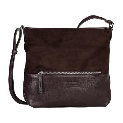 Umhängetasche TOM TAILOR "Gia", Damen, Gr. B/H/T: 27cm x 26cm x 8cm, braun, Lederimitat, clean, gepflegt, unifarben, Taschen Umhängetasche, Damen Schultertasche, in sehr weicher Haptik