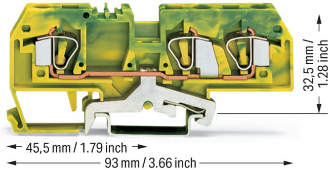 WAGO Bornier de terre 282-687 vert/jaune 0,2-6 mm² (282-687)