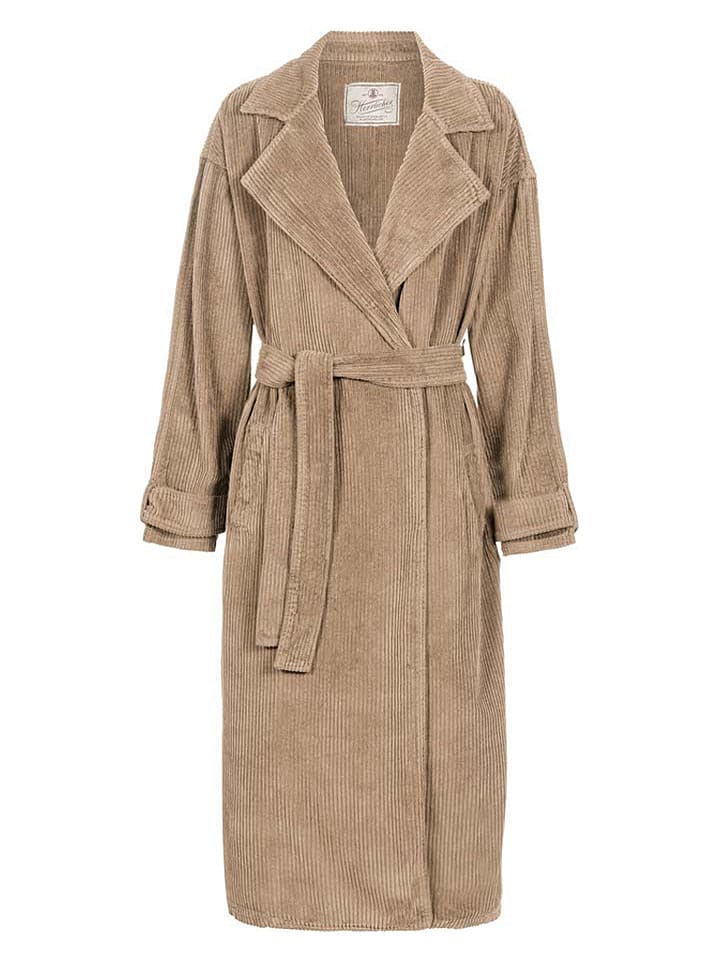 Herrlicher Cord-Übergangsmantel "Theodore" in Beige - L