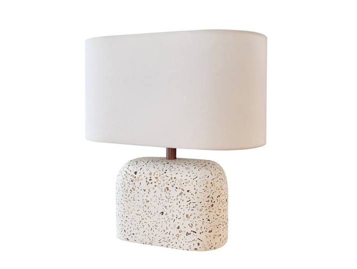 Lampe de table textile et terrazzo ip20 1xe27