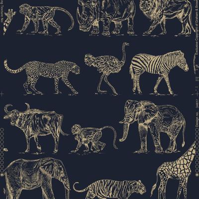 Vliestapete SUPERFRESCO EASY "Superfresco Easy Vliestapete SAFARI DARK Blau", blau, B:0,52m L:10,05m, Vlies, Tapeten, Superfresco Easy Vliestapete SAFARI DARK Blau