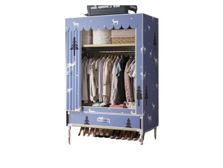 WWPMNQD Tragbarer Kleiderschrank Kleiderschrank mit Schubladen Schlafzimmer, Haushalt, einfach, Miethaus, wirtschaftlich, robust und langlebig(Color1)