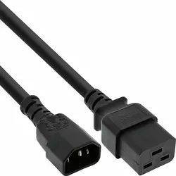 INLINE Netz Adapterkabel IEC-60320 C14/C19, 3x1,5mm2, 2m, max, 10A, schwarz