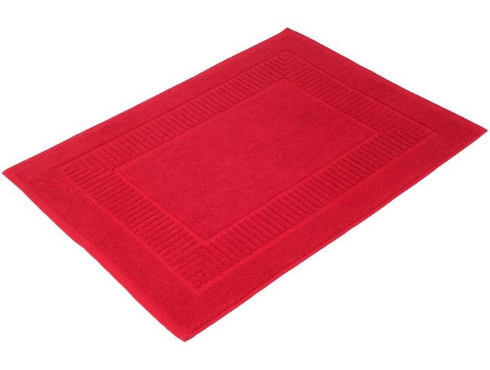 Badematte GÖZZE BIO Frottier Gr. 2, rot, H:7mm, Baumwolle (Bio-Baumwolle), Badematten, Badematte, Badvorleger, Frottier-Qualität, mit Bordüre