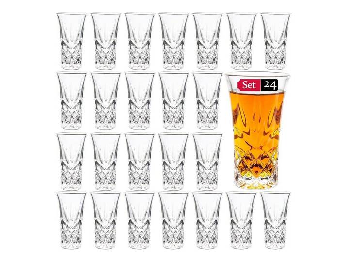 LuxusKollektion Schnapsglas Tequila Gläser 60ml Schwerer Boden 24 Stück, Glas