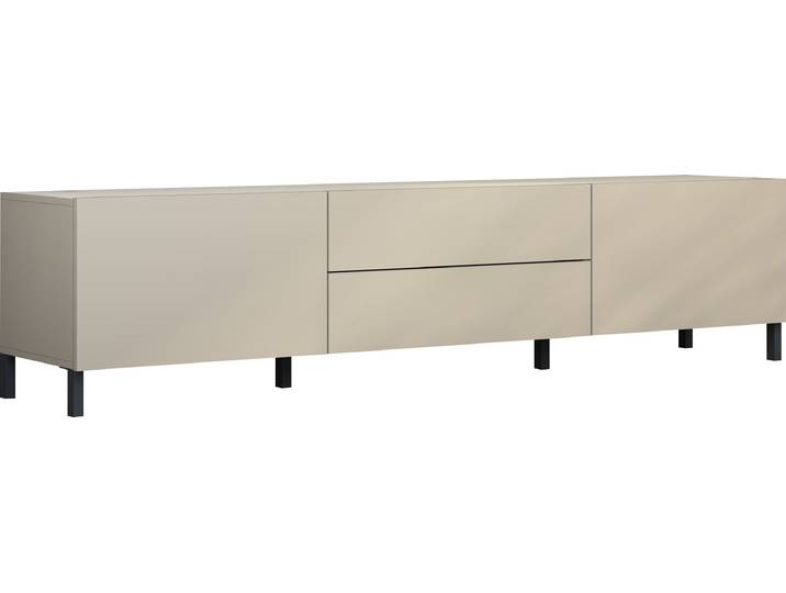Lowboard BORCHARDT MÖBEL Sophia, TV-Schrank mit Metallfüssen, Breite 200 cm , beige (kaschmir), B:200cm H:45cm T:35cm, Holzwerkstoff, Sideboards, Lowboard, Variante hängend unter mehr aus der Serie zu finden