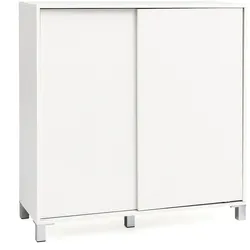 KADIMA DESIGN Schuhschrank WL5.712 Holz Weiß 100x108x37,5 cm Ablage Hoch, Design Schuhständer Groß 20 Paar Schuhe Schuhregal Flur, Schuh Aufbewahrung Platzsparend,