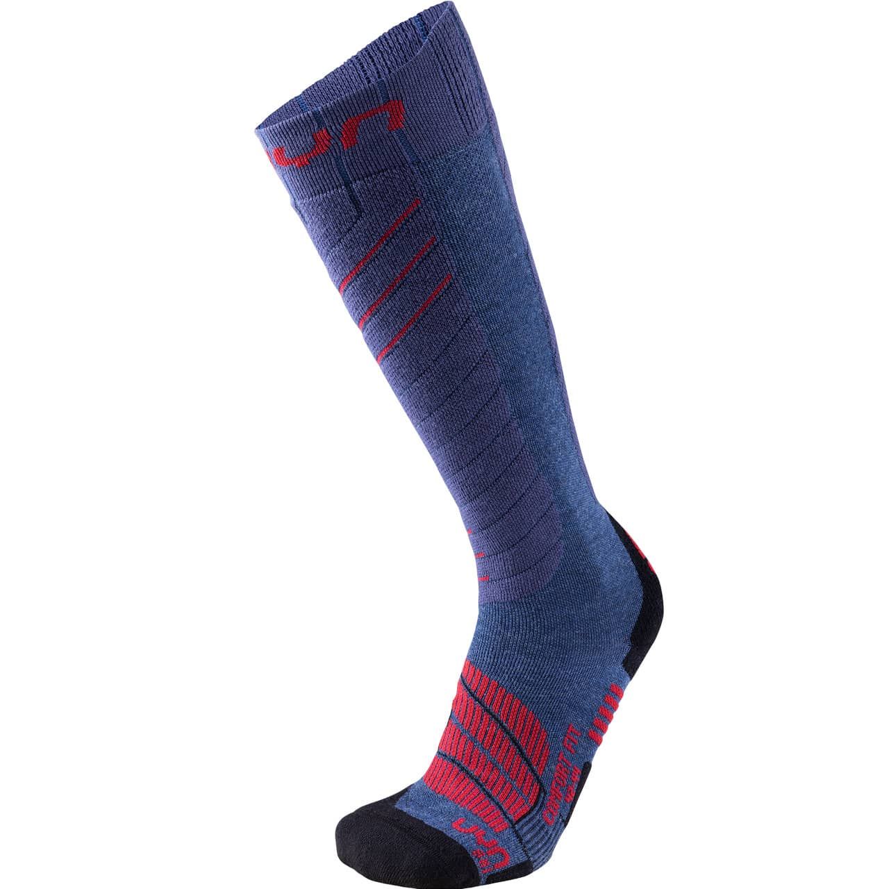 UYN Herren Skisocken COMFORT FIT jeans melange/red - 39-41