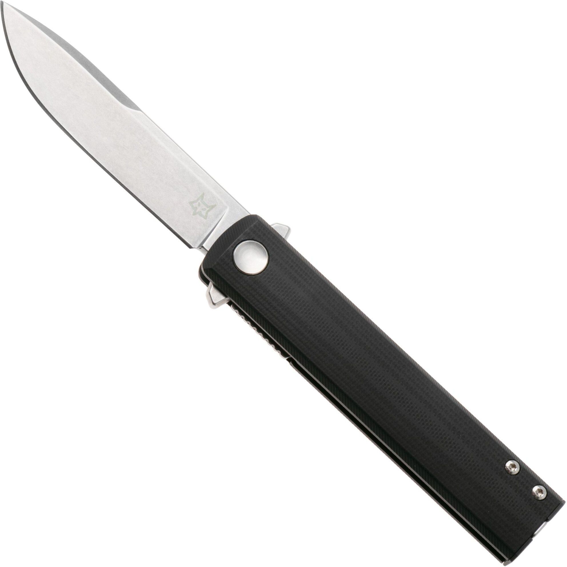 Fox Knives Chnops Tactical, FX-545G10BSW, Stonewashed Hybrid Cryo, Black G10 coltellino tascabile