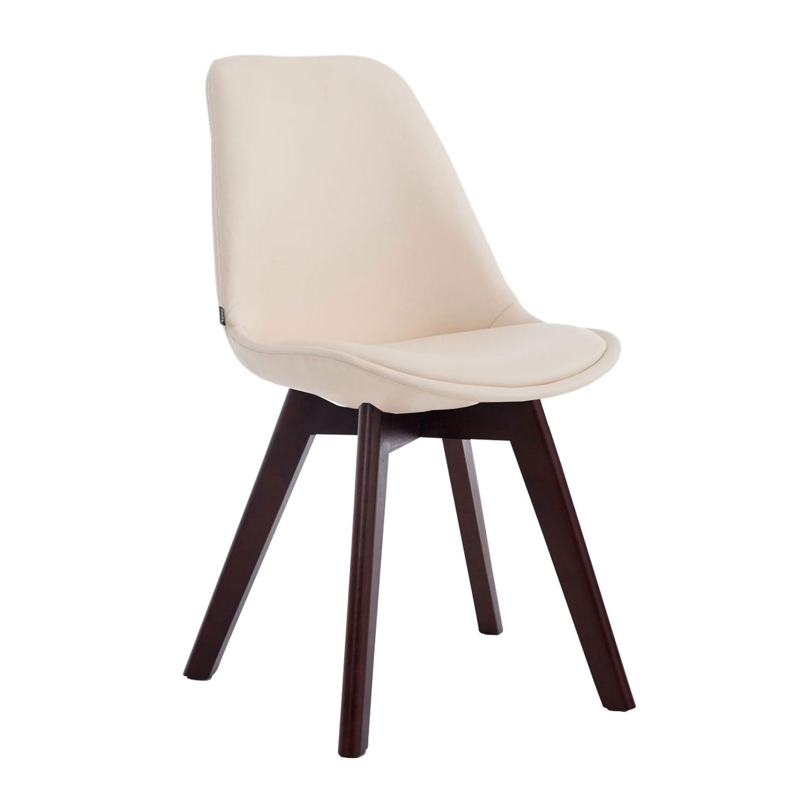 CLP Stuhl Manado Kunstleder Walnuss Farbe: creme, Gestell Farbe: walnuss