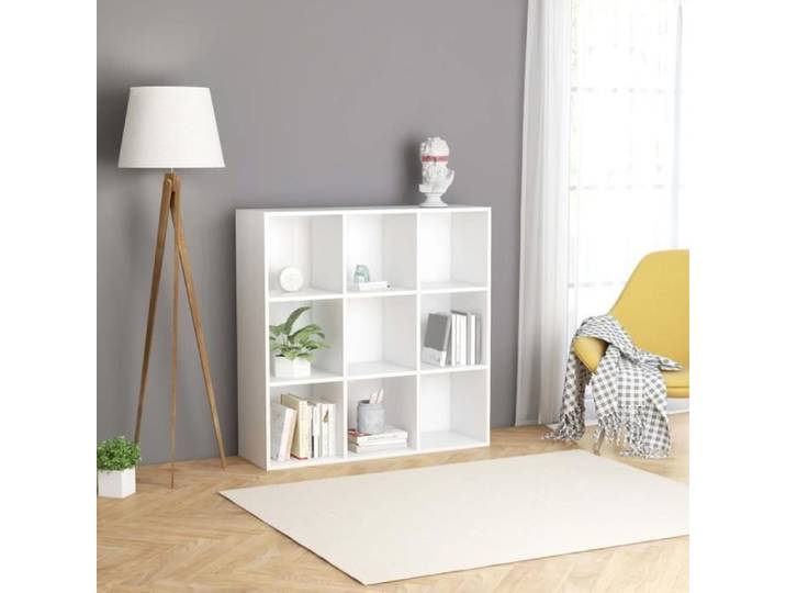 Armoire à livres - MAG - Bibliothèque Blanc - 9 étagères - Contemporain - Design