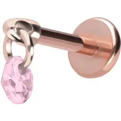 Titan Labret mit Push Fit RUNDER KRISTALL