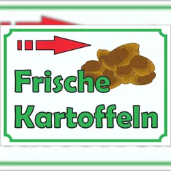 HB-Druck Werbeaufkleber Aufkleber Kartoffeln mit Pfeil nach rechts A8 (52x74mm)