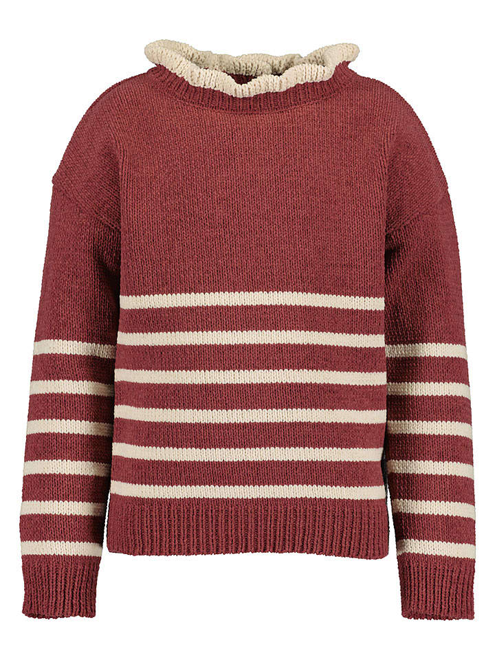 Blue Seven Pullover in Bordeaux/ Sand - 116
