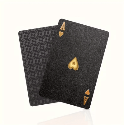 Uplift Curations Cool Black & Gold Waterproof Playing Cards Game Gift Deck For Christmas, Halloween & Thanksgiving black Plaid
