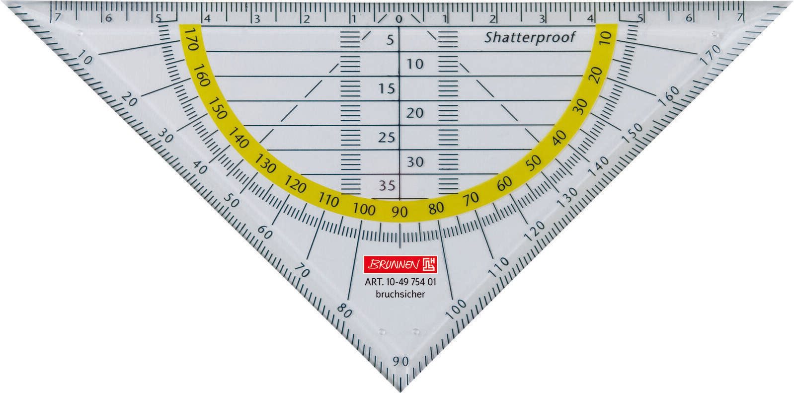 BRUNNEN Geometrie-Dreieck, transparent/gelb 16,0 cm 104975401