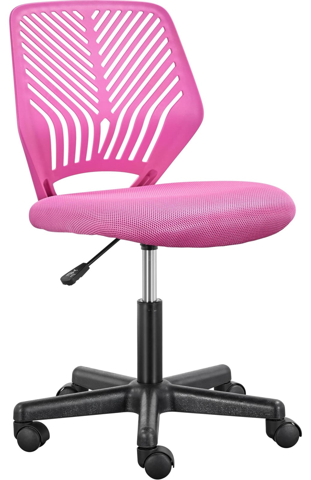 Famanu Ergonomische bureaustoel zonder armleuningen, roze